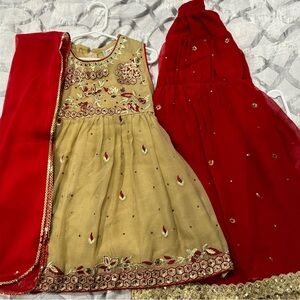 Pakistani girls dress with pants (sharara) size 24